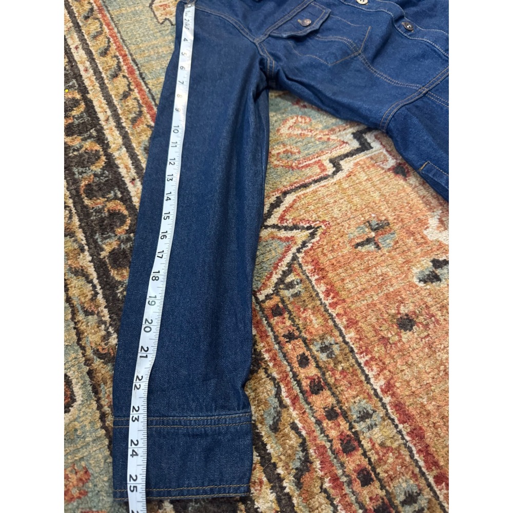 FRYE Denim Shirt Dress Button Front Long Sleeve Western Size M Boho - Picture 6 of 7